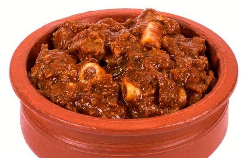MUTTON BONE-IN SPICY (served in the reusable claypot).