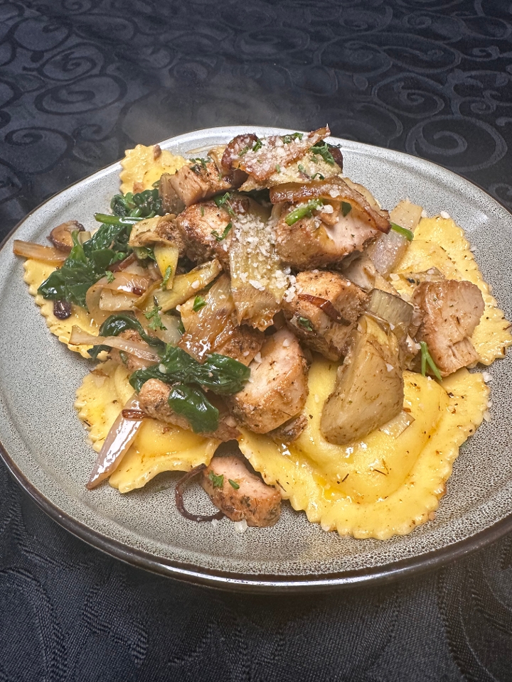 Goat Cheese Ravioli.