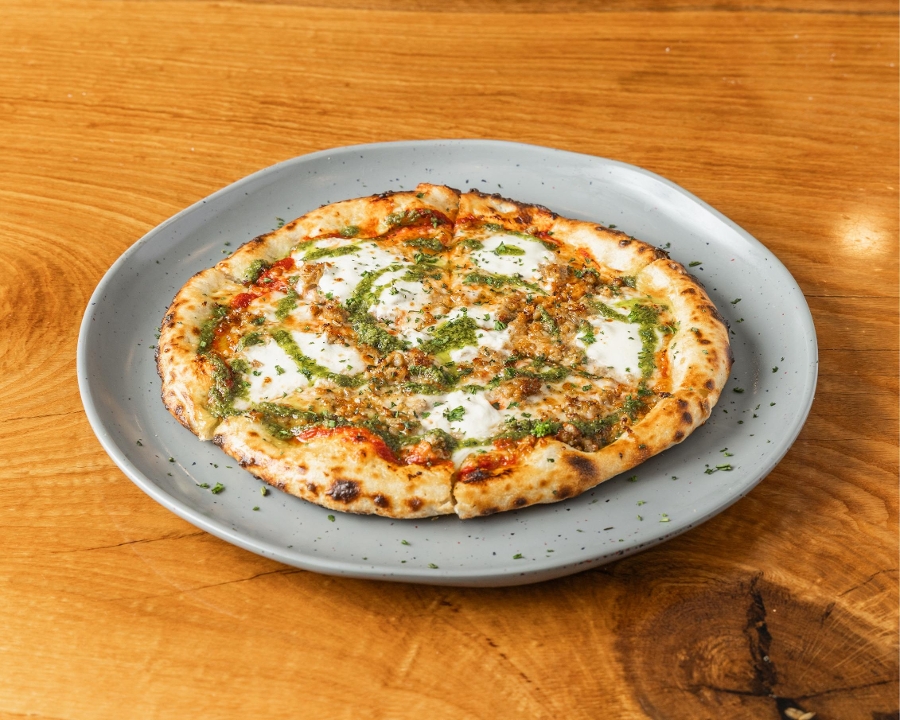 Sausage Burrata Pizza.