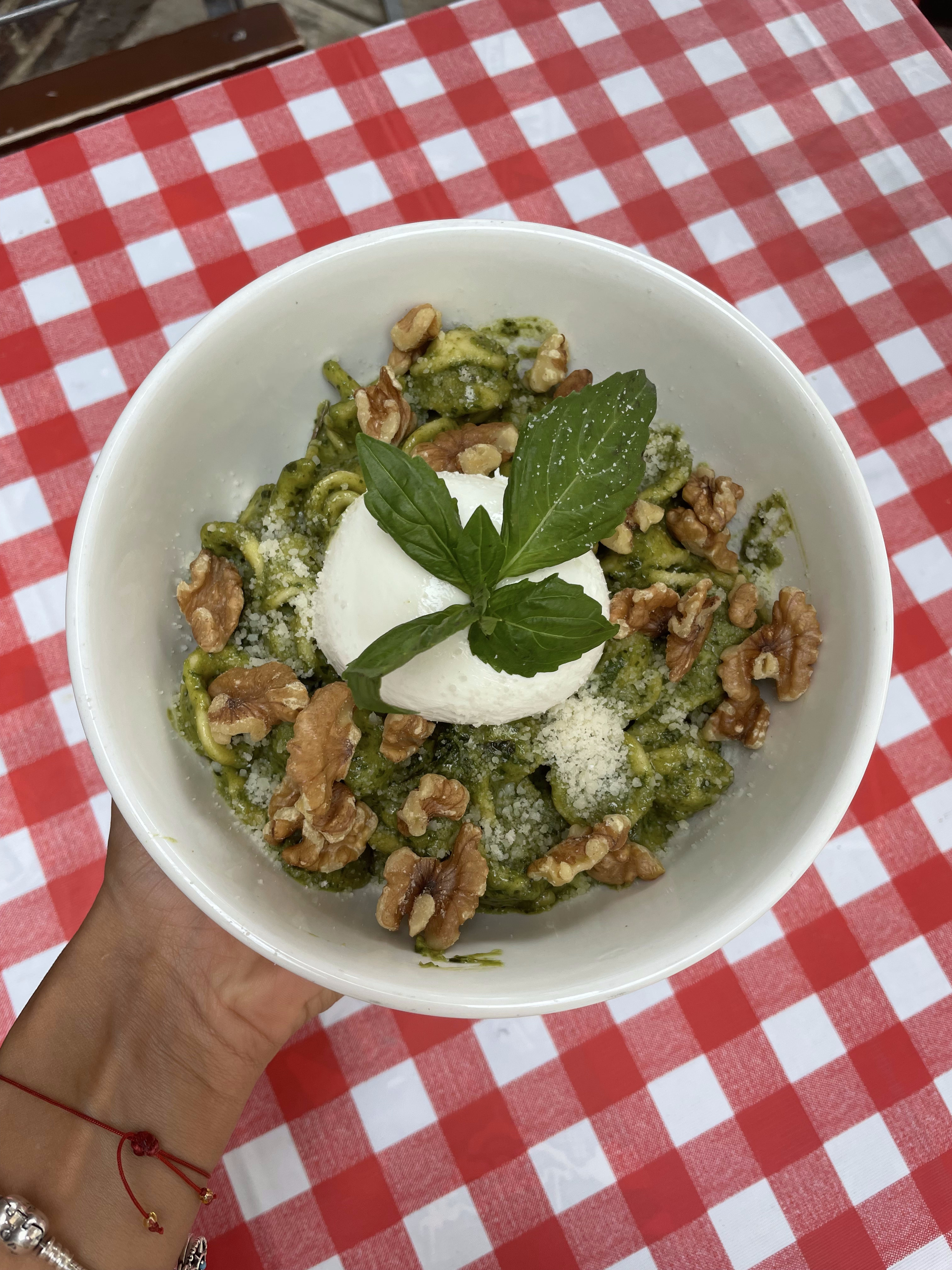 Orecchiette Pesto and Burrata.