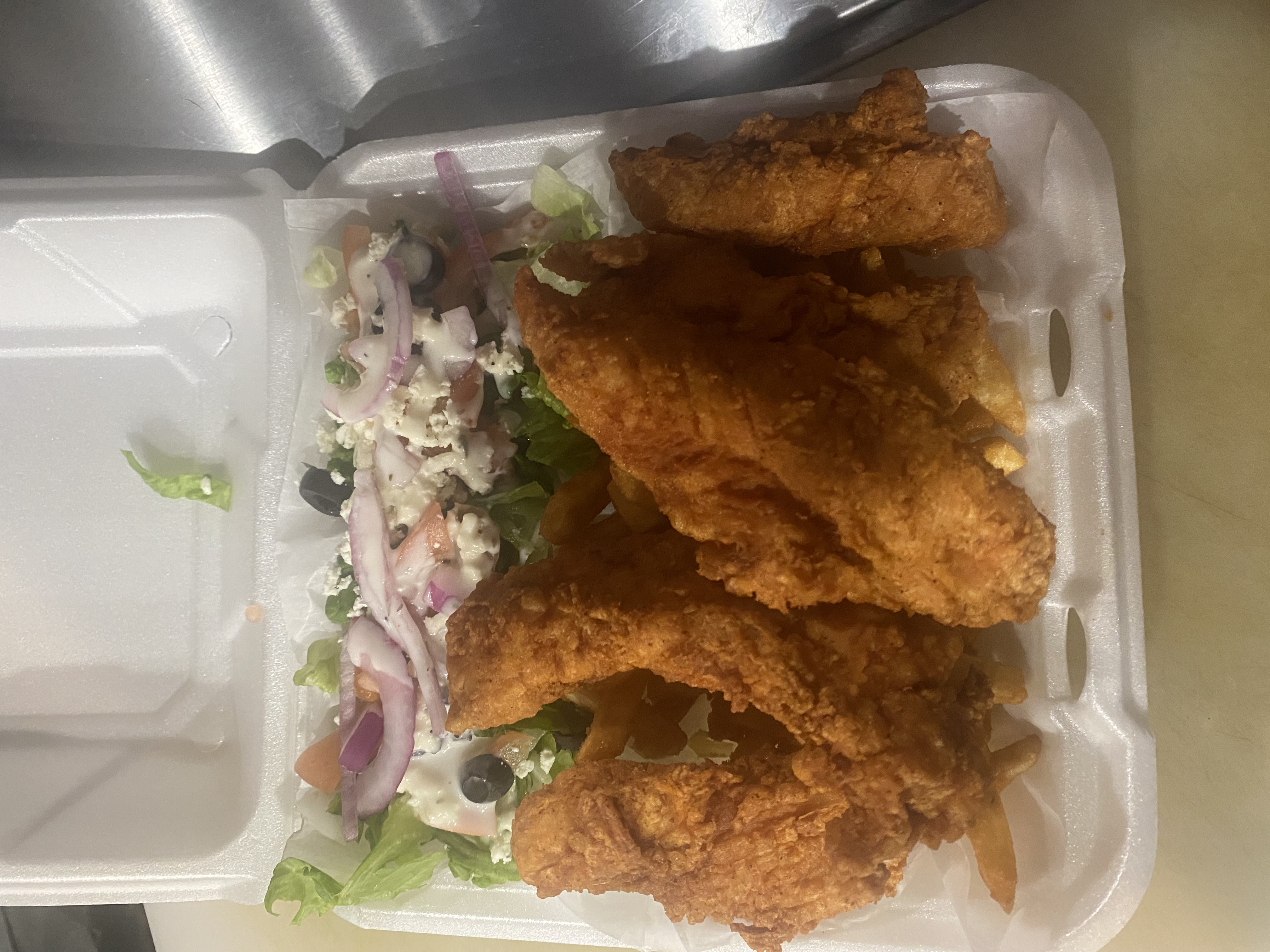 Chicken fingers Dinner.