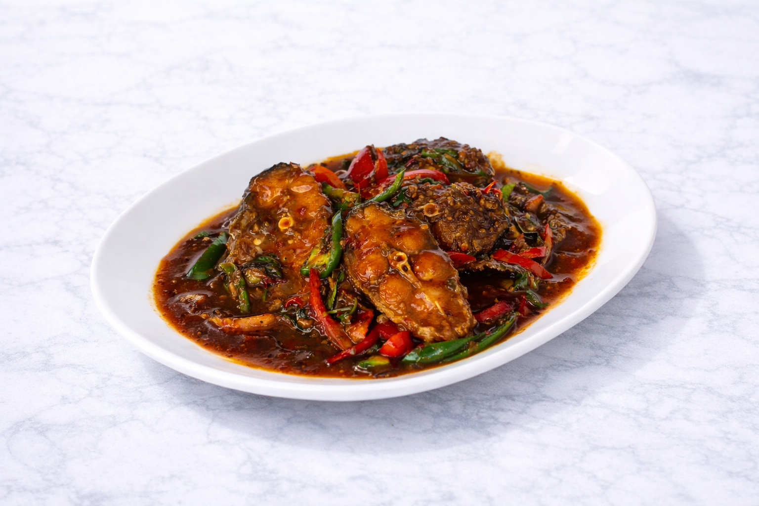 Fried Catfish w/ Curry Paste.