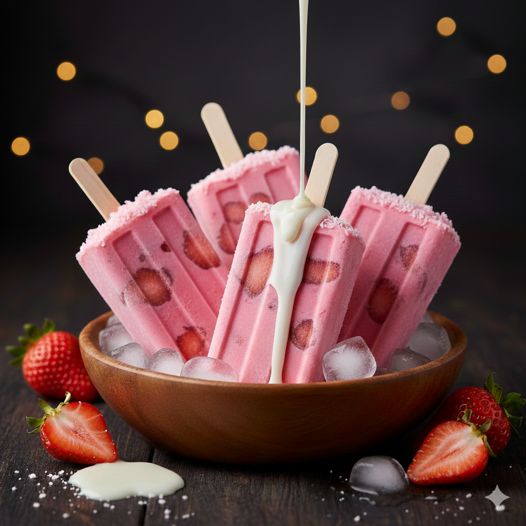 Paleta Fresa c/ leche.