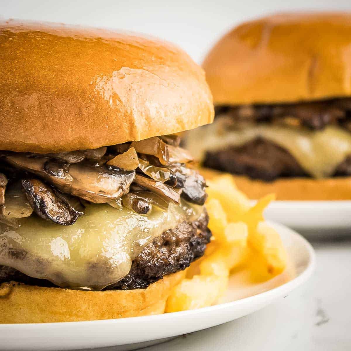 Mushroom Swiss Burger (10.00).
