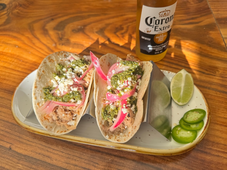 Two Mojo Pork Tacos.