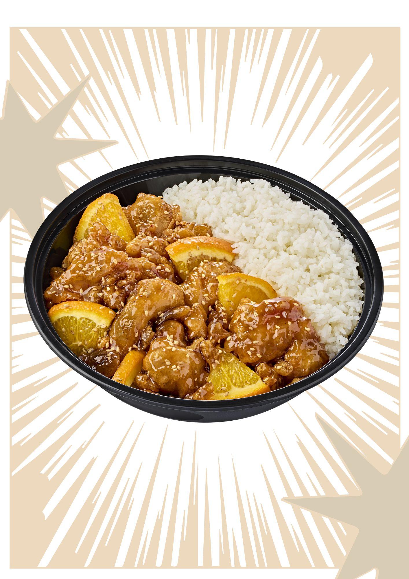 Orange Chicken Rice Bowl.