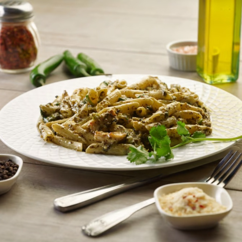 Palak (Pesto) Paneer Pasta.