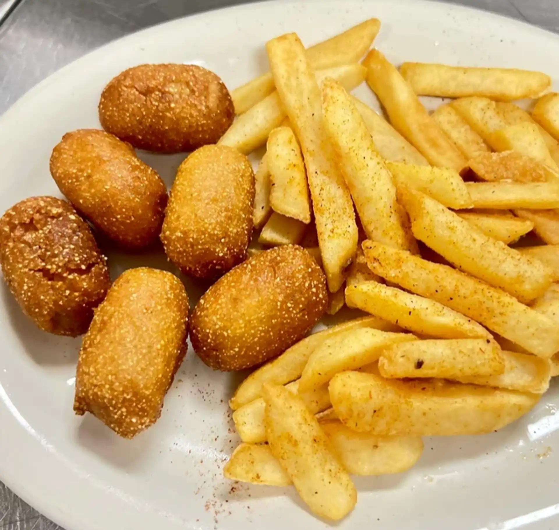 Corn Dog & Fries.