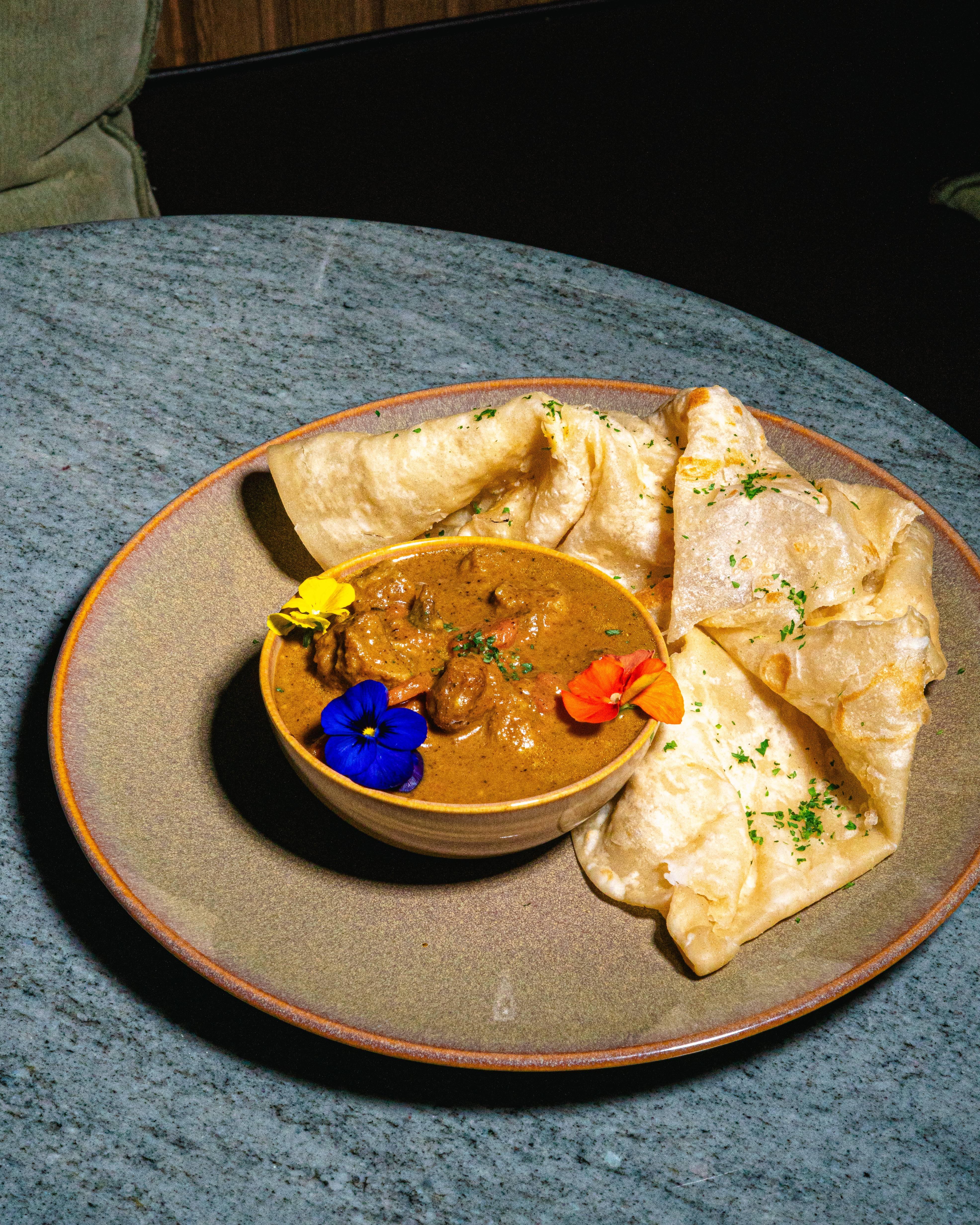 Curry Goat and Roti.