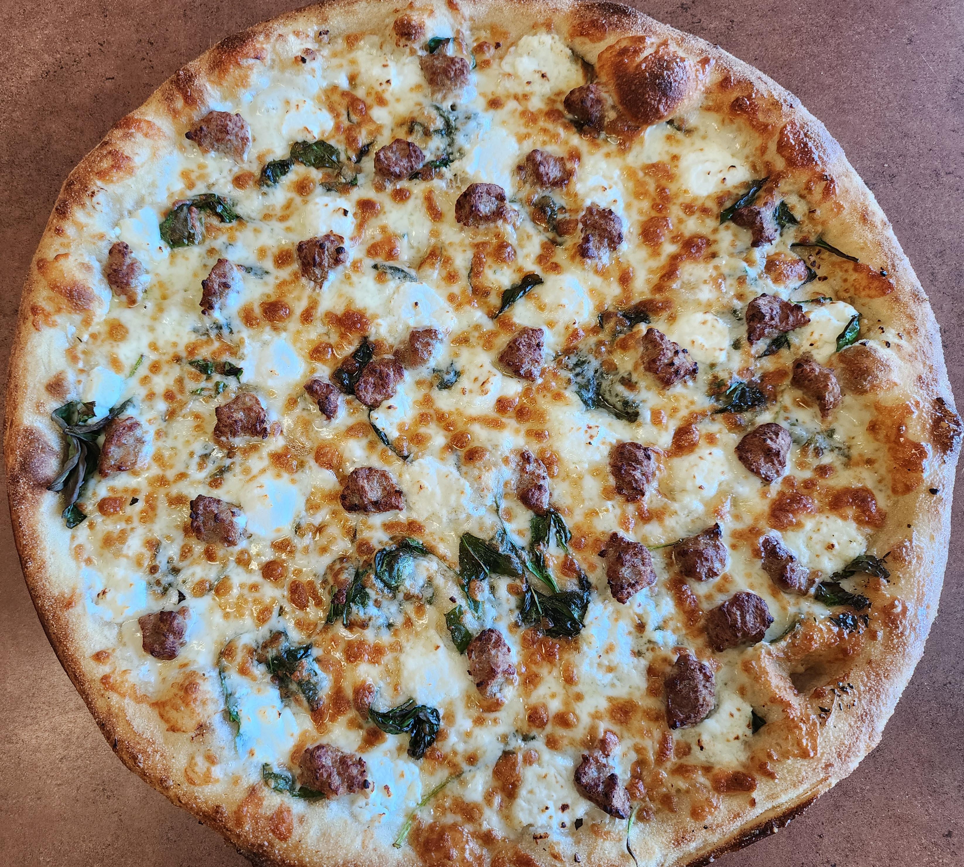 14" Brooklyn White Pizza.