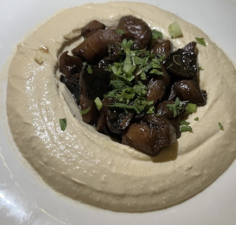Hummus and Mushrooms.