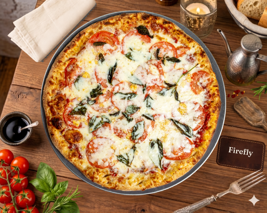 Large Margherita Pizza.