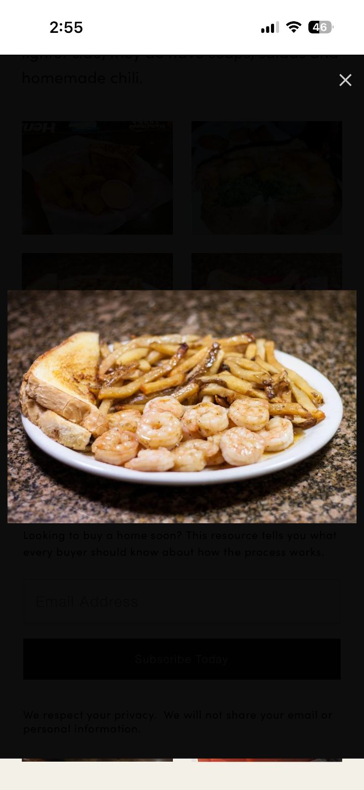 SHRIMP DINNER.