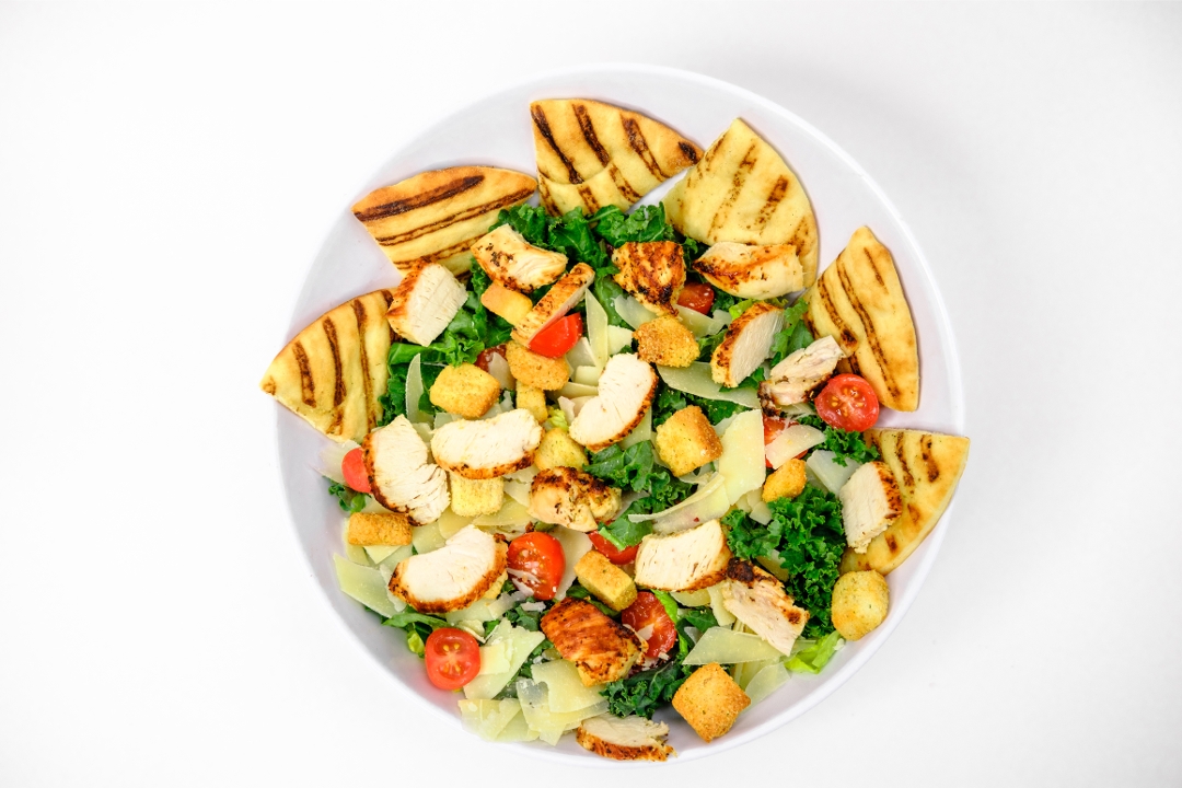 Kale Chicken Caesar Salad.