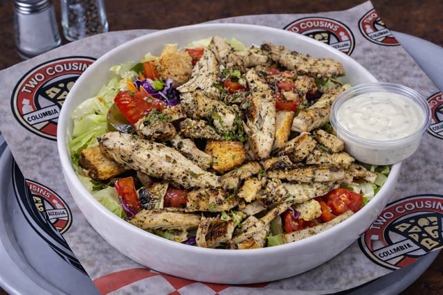 Grilled Chicken Salad & Drink.