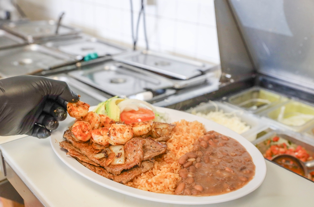 Asada and Shrimp Plate.