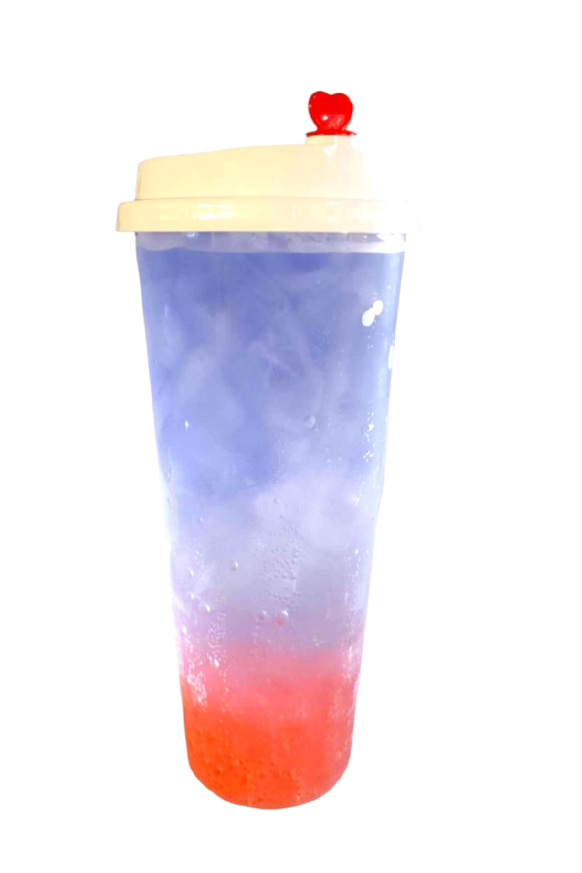 Lychee Butterfly Pea Tea Lemonade Fizz.