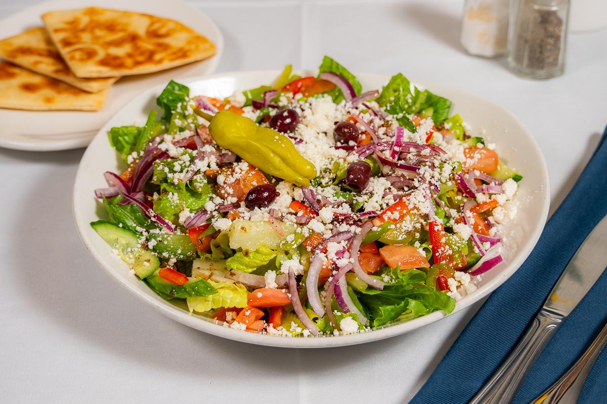 Theo's Original Greek Salad Entree.
