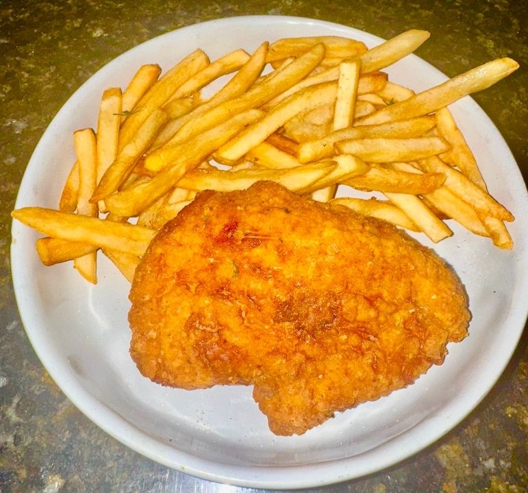 Chicken Cutlet + fries.