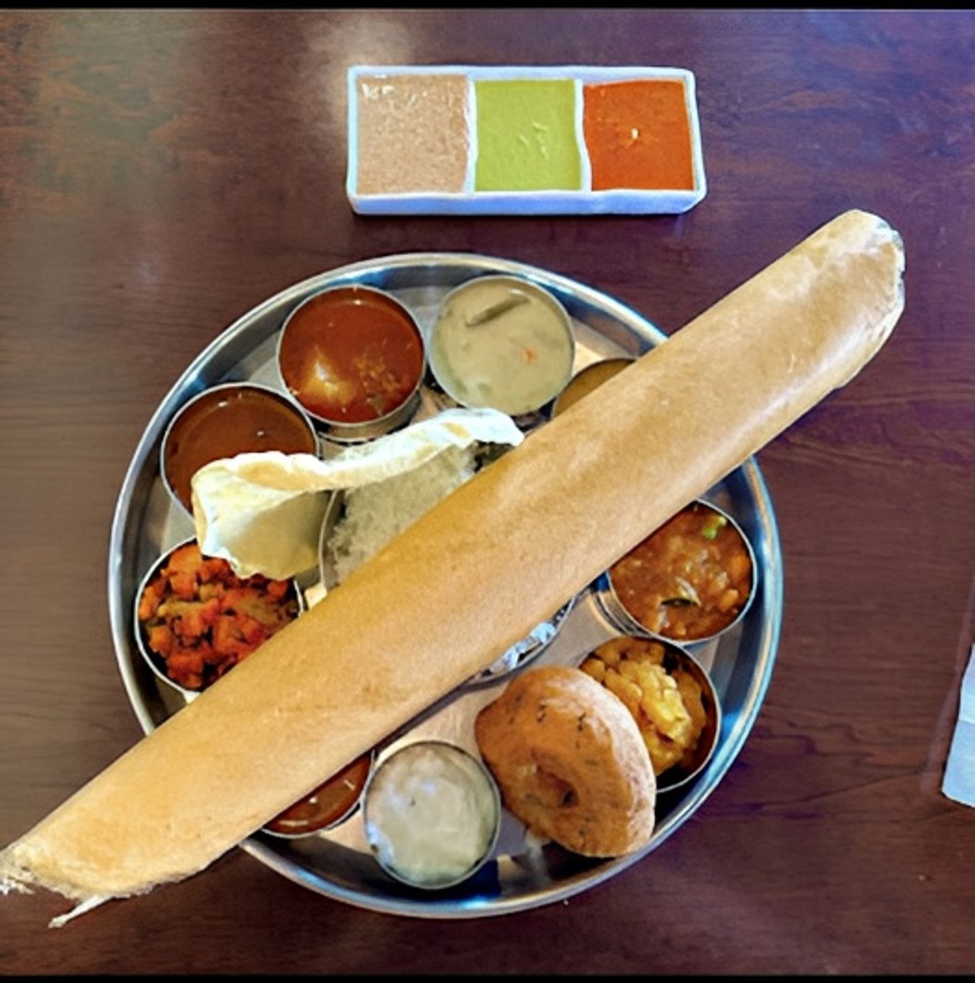 South Thali Serve with Mini Dosa(1 pc).