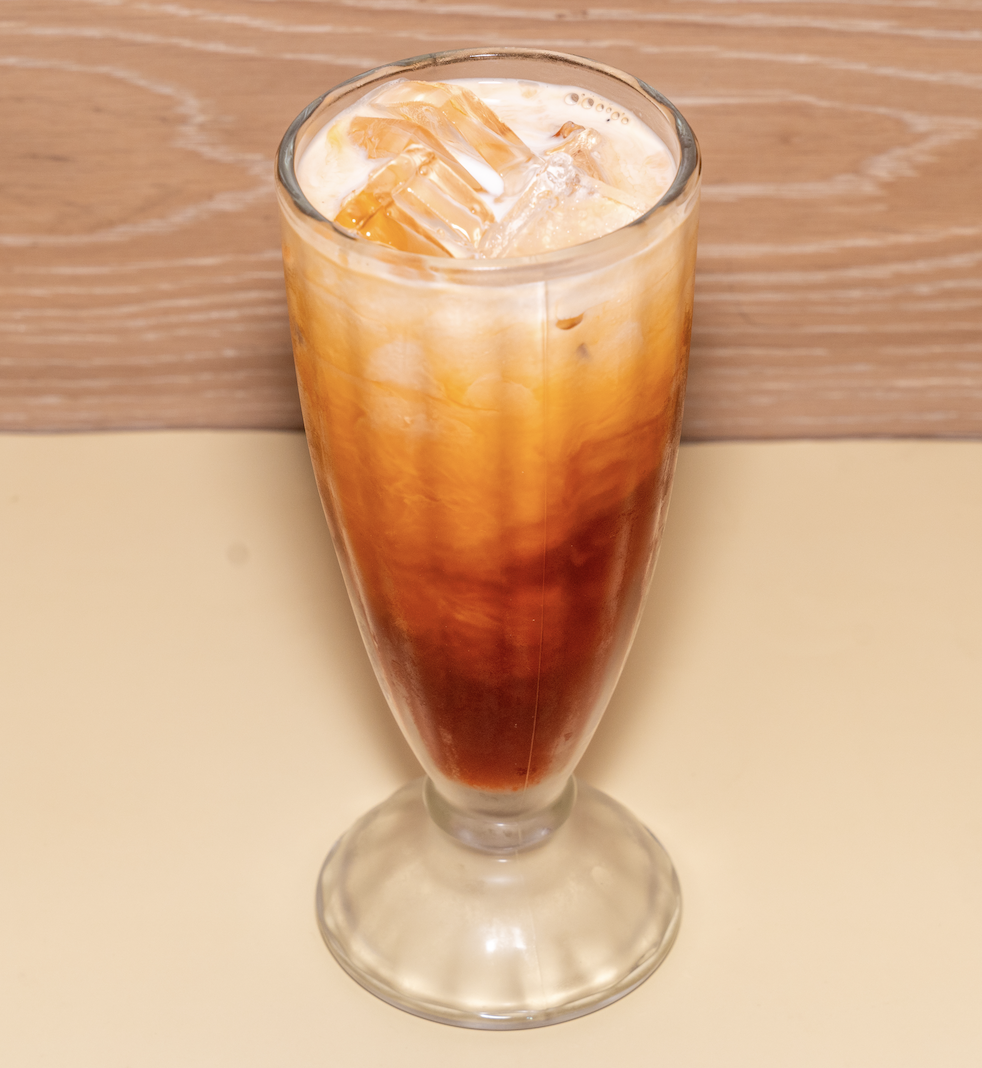 Ice coffee coconut mi!k.