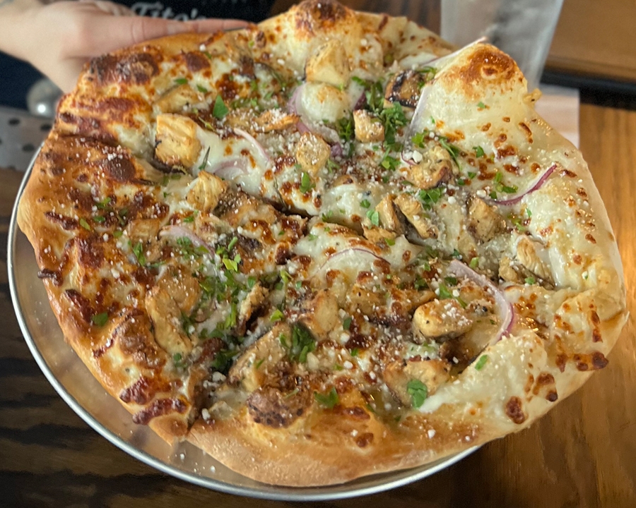 Garlic Chicken Pizza.