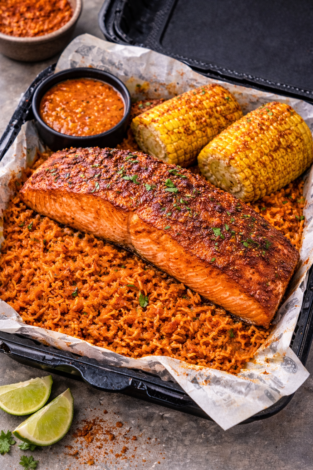 Salmon Suya Plate.