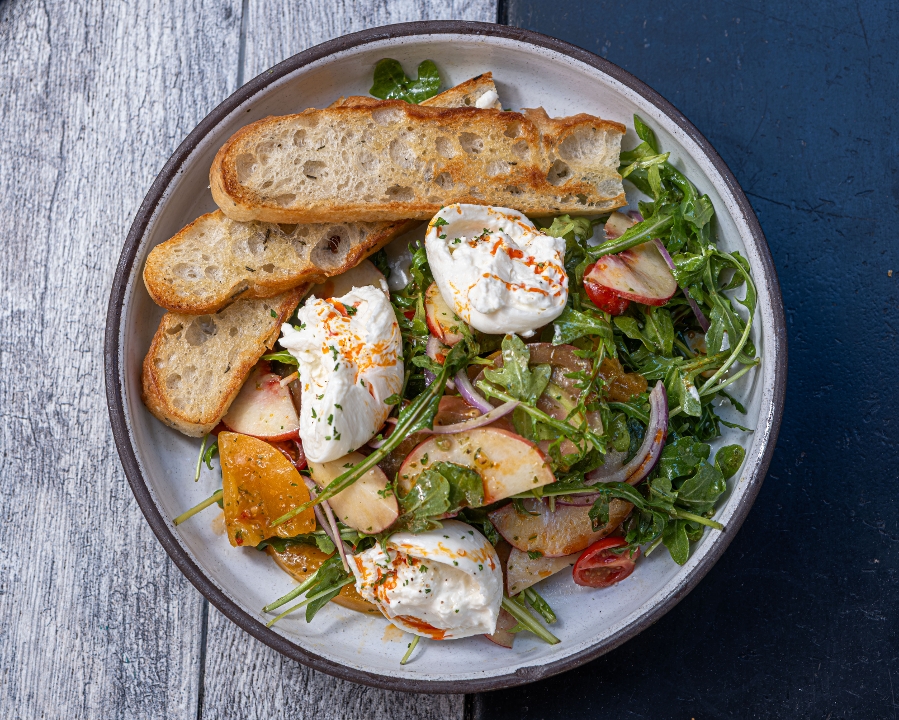 Peach Burrata Salad.
