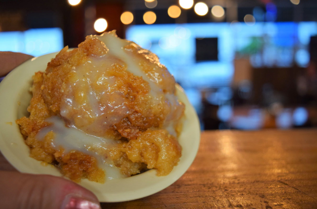 Bread Pudding w/ Rum Sauce.