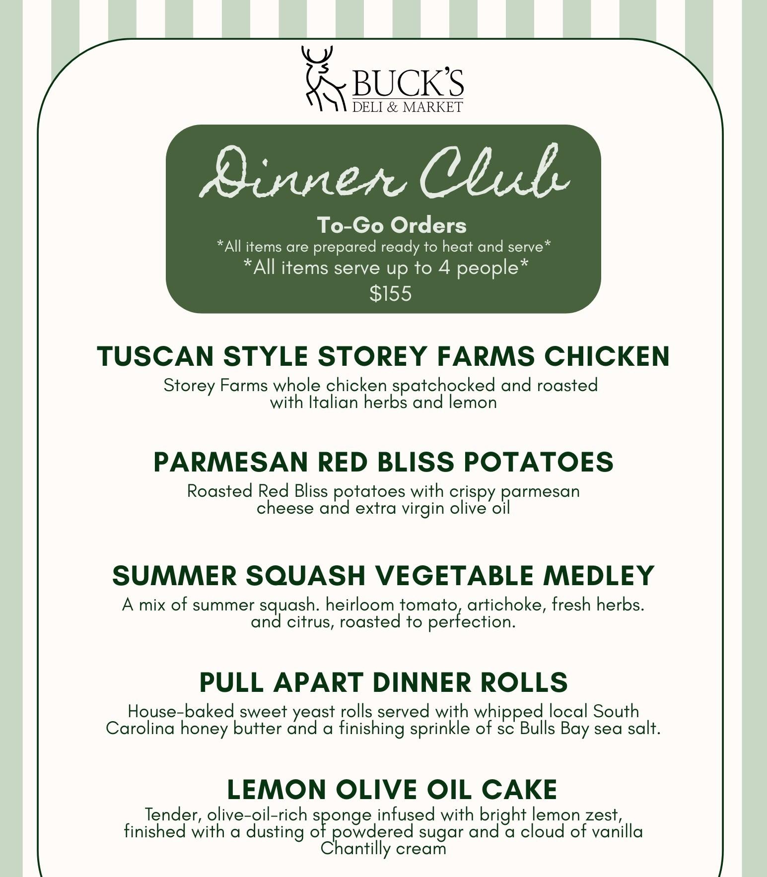Dinner Club Pre Order 7/16.