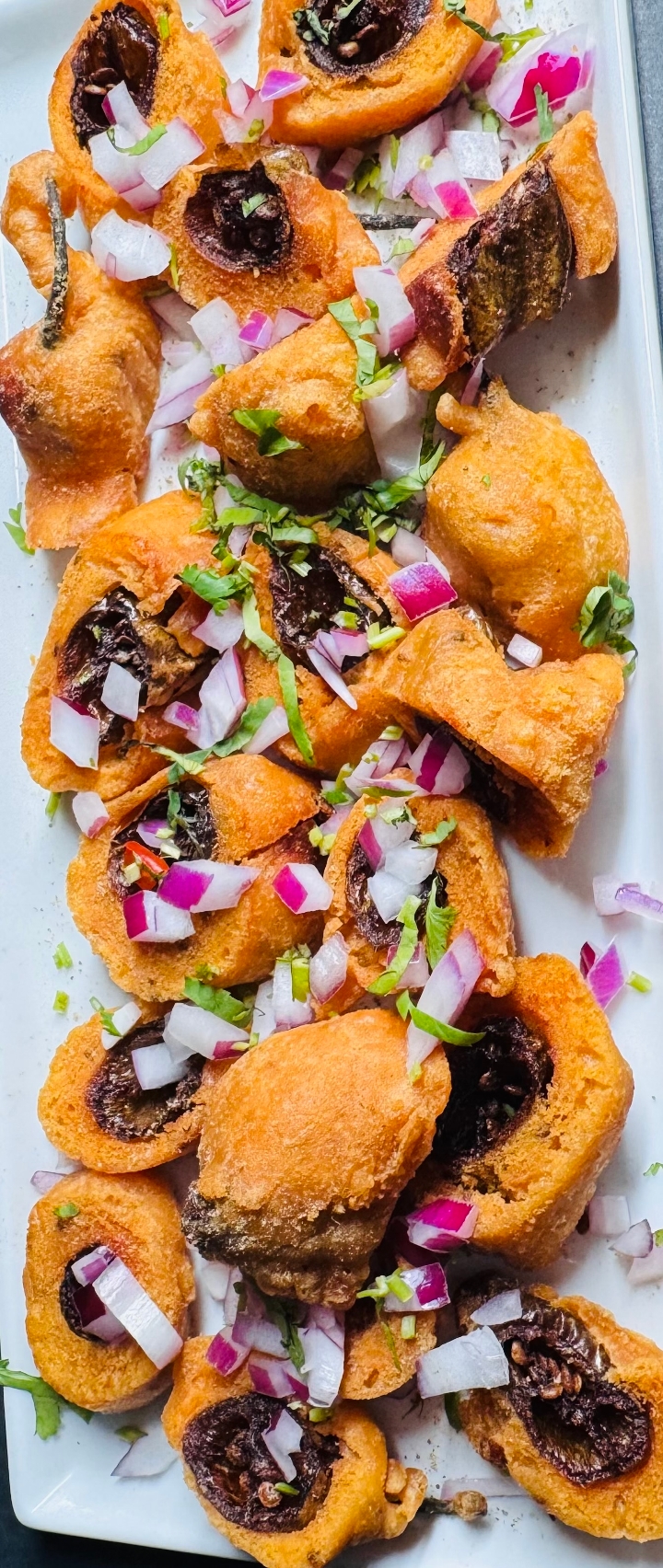 Crispy Serrano Chilli Fritters.