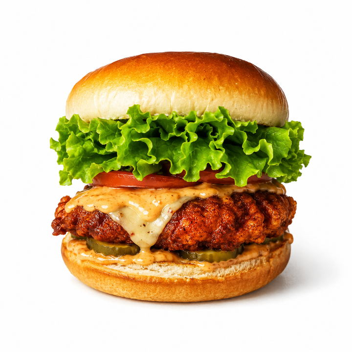 SPICY FRIED CHICKEN SANDWICH.