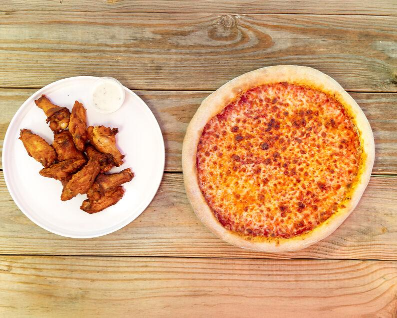 Large 1 Topping Pizza & 10pc Wings.