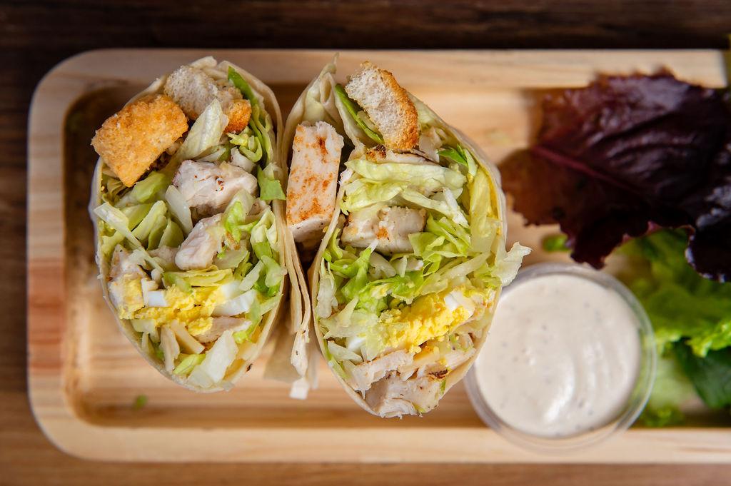 Classic Chicken Caesar Wrap.