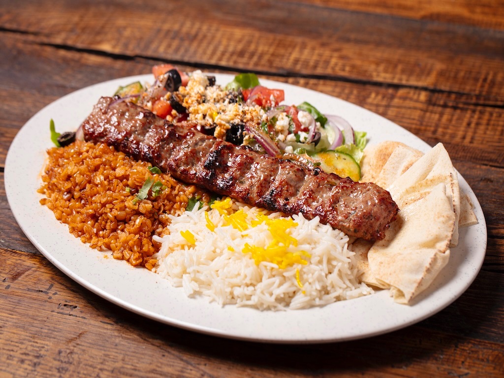 #6) Beef Koobideh Plate.