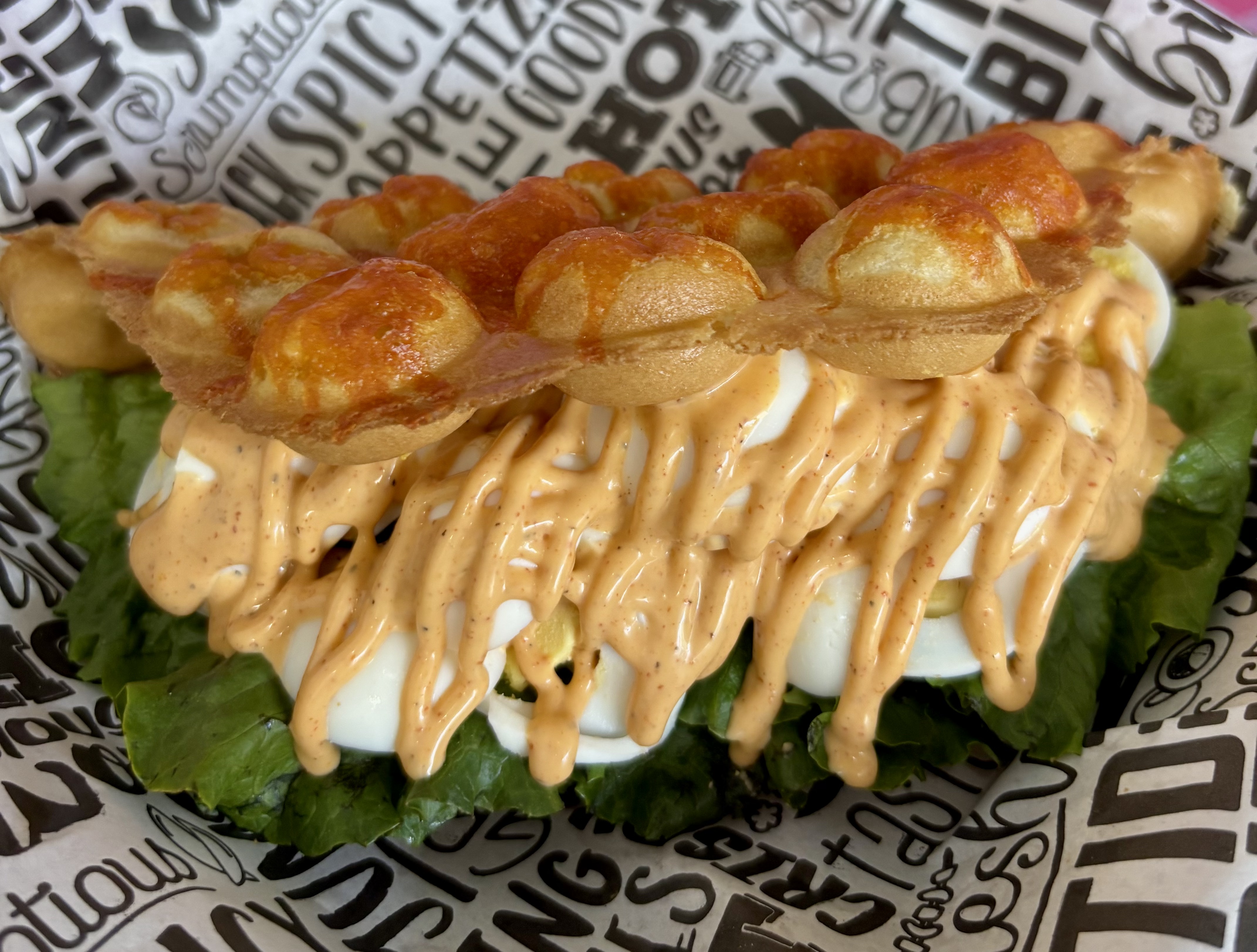 Deviled Egg Waffle.