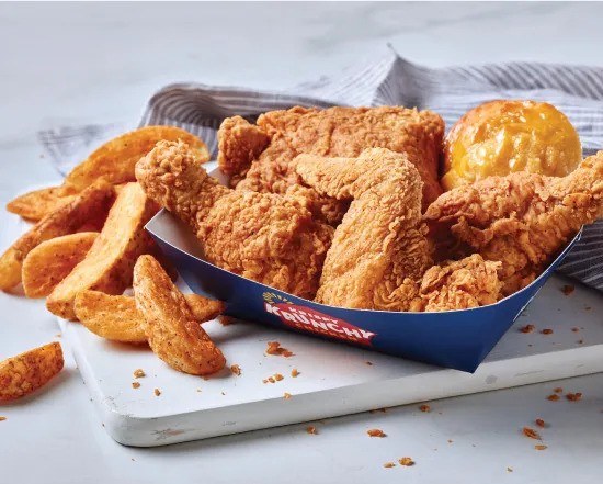 3 Pcs Chicken, Fries, Biscuit & 1 Sauce.