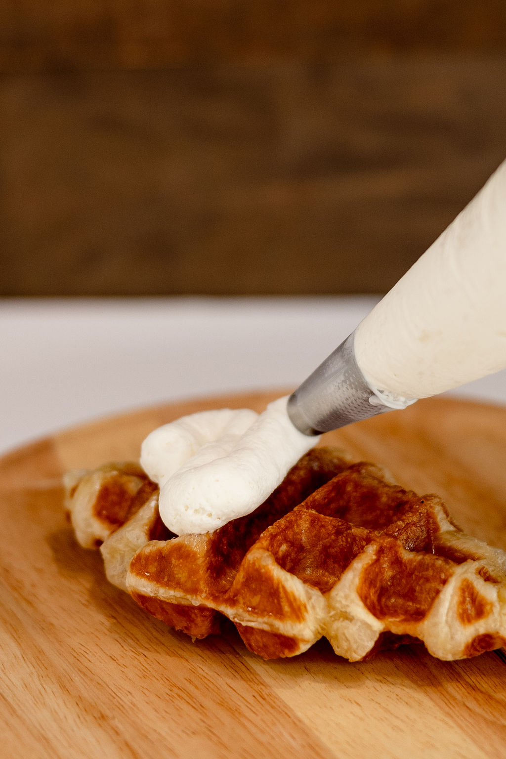 Croffle - Classic Cream & Powdered Sugar.