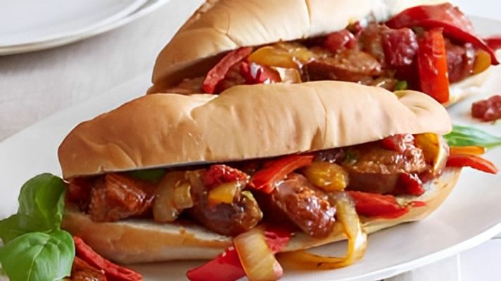 Cajun Sausage Sandwich.