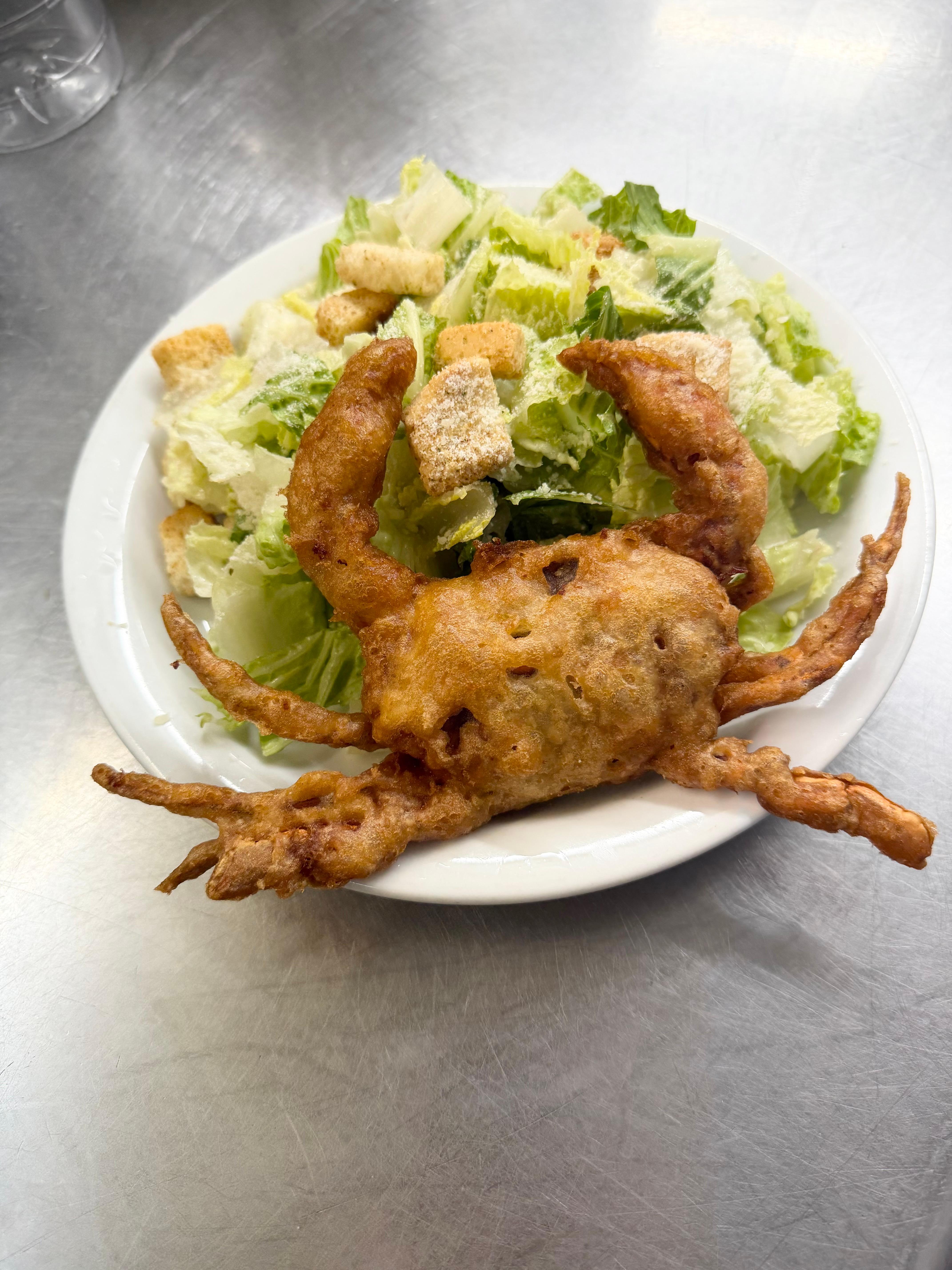 Soft shell Caesar Salad.