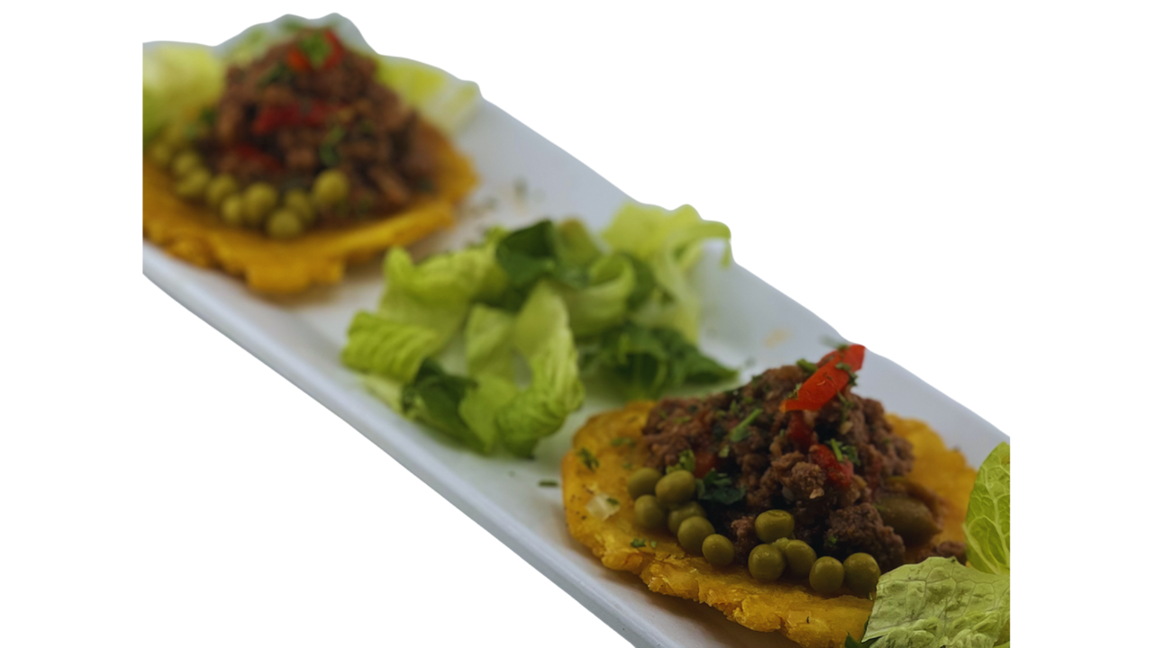 Tostone H Ground Beef Appetizer.