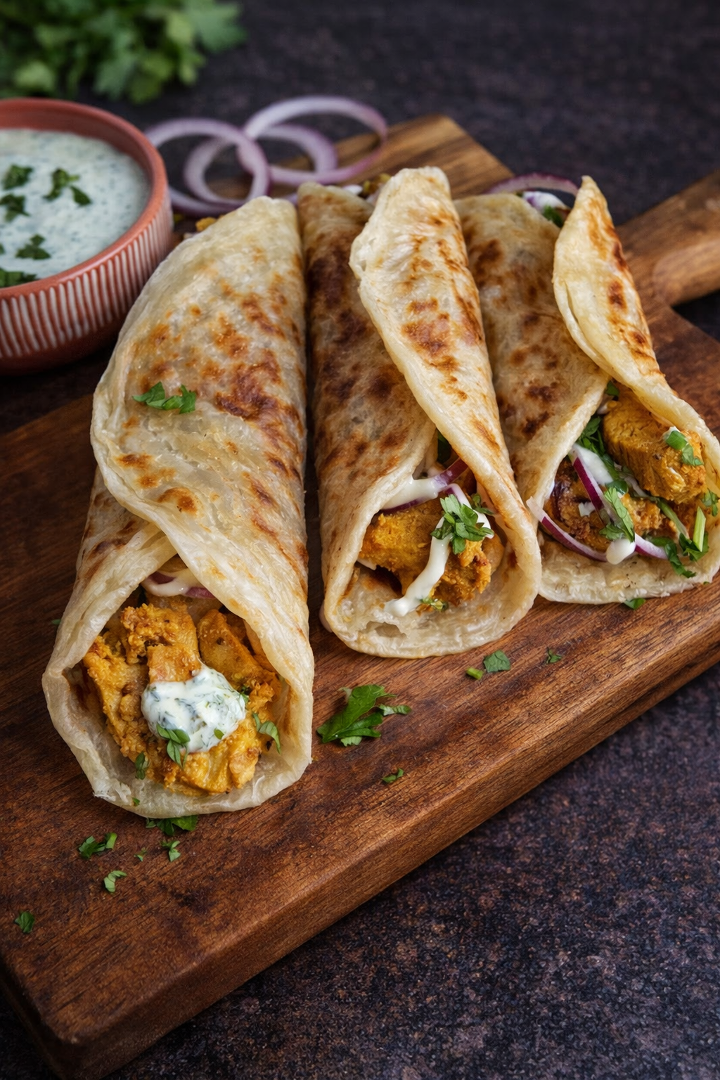 Chicken Paratha Rolls (2 Rolls).