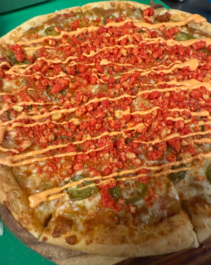 Flaming Hot Cheetos Pizza.