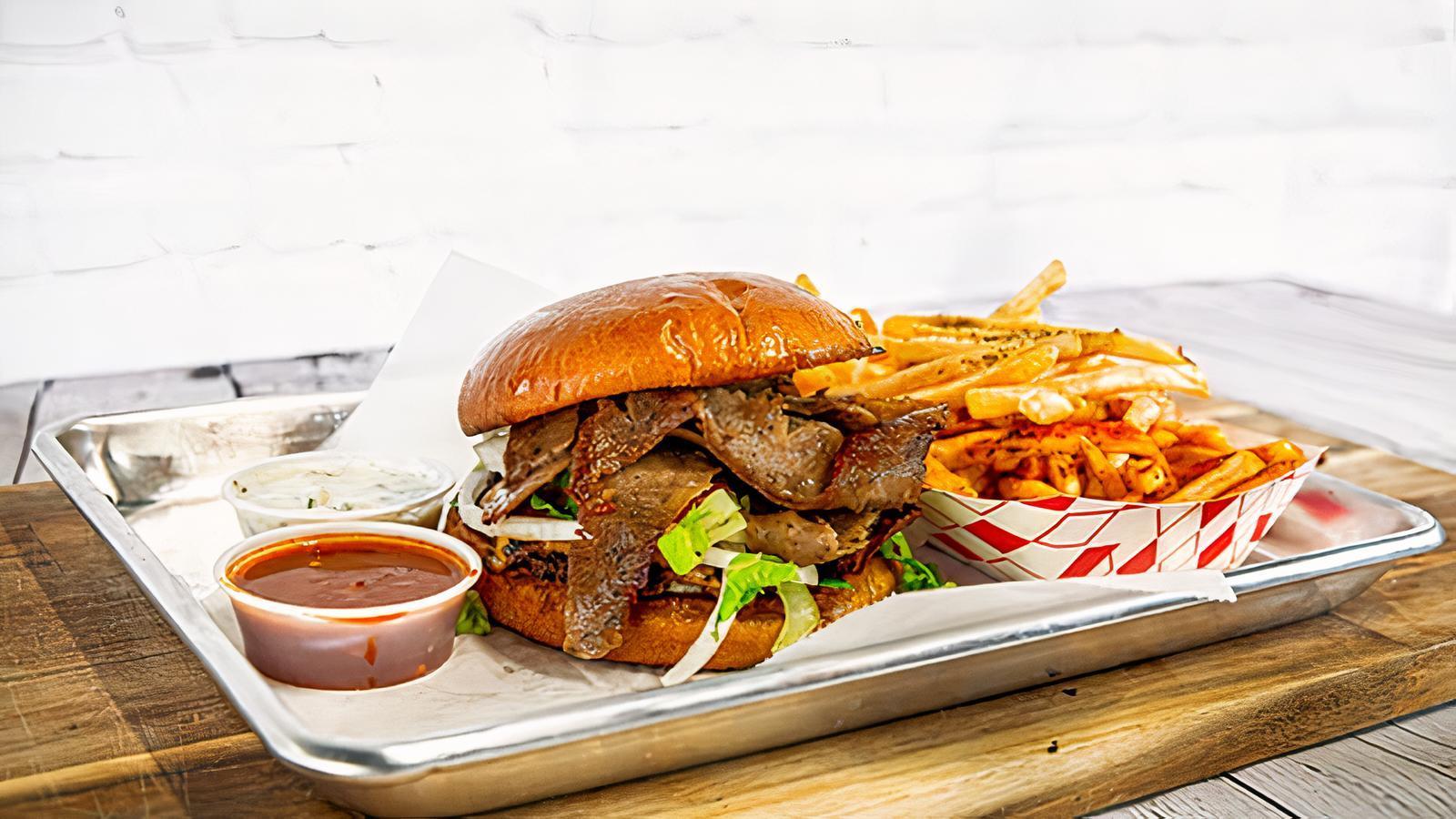 SHAH DELUXE BURGER + SIDE OPTION.