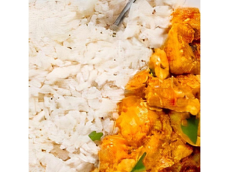 Butter Chicken and White Rice.