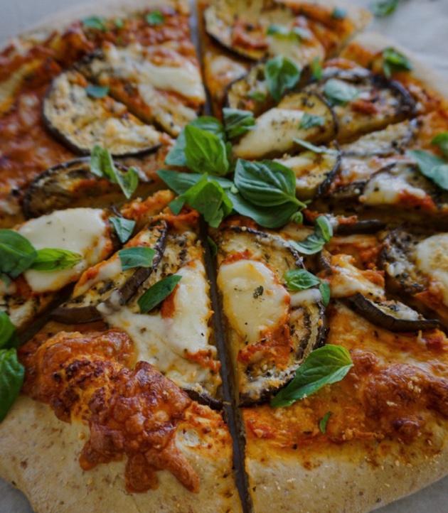 SM EGGPLANT PARMIGIANA PIZZA.