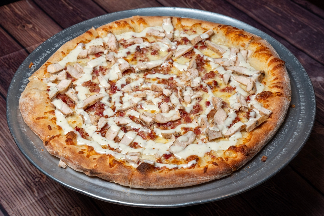 Chicken Bacon Ranch Pizza.