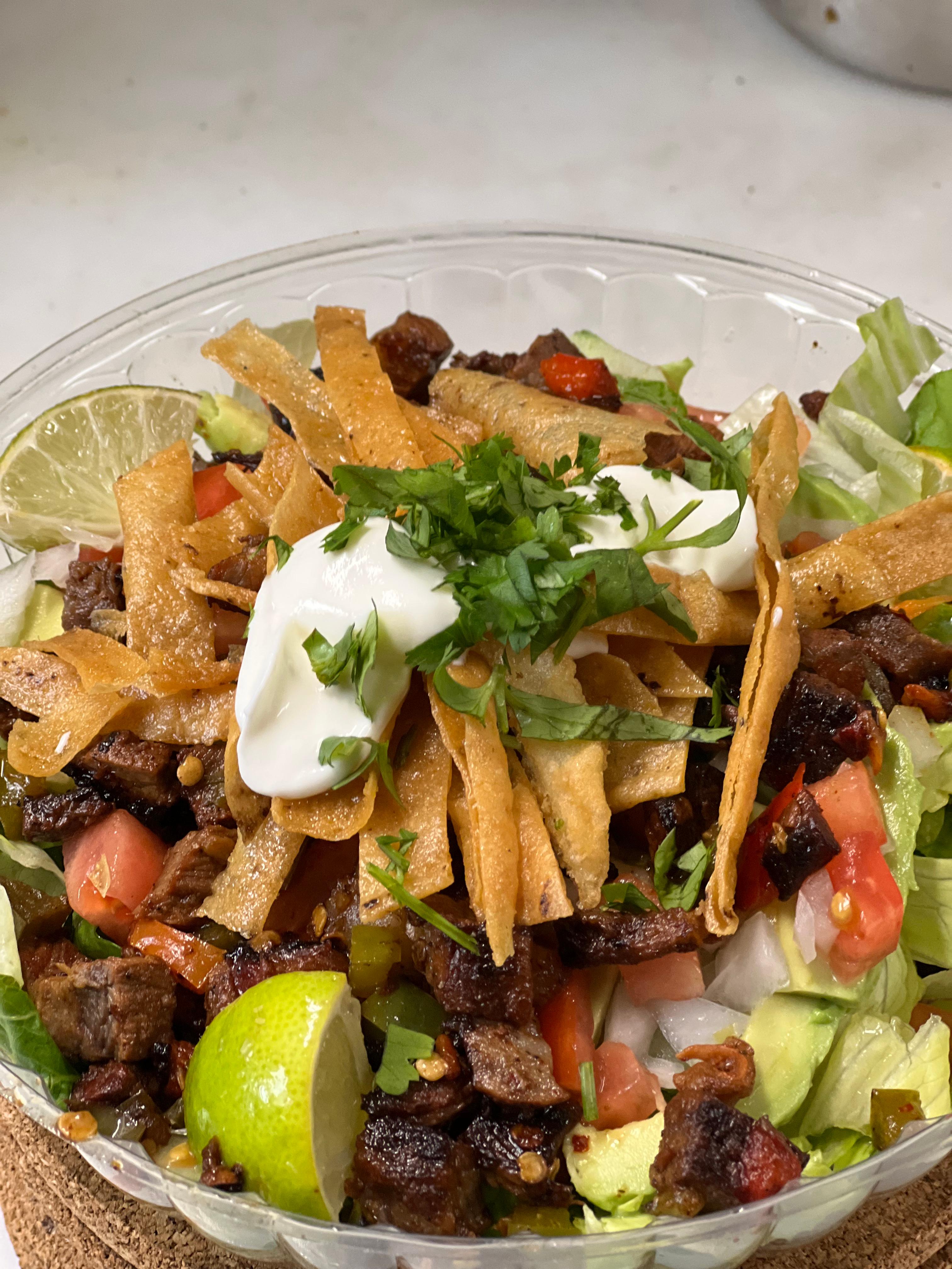 Skirt Steak Salad.