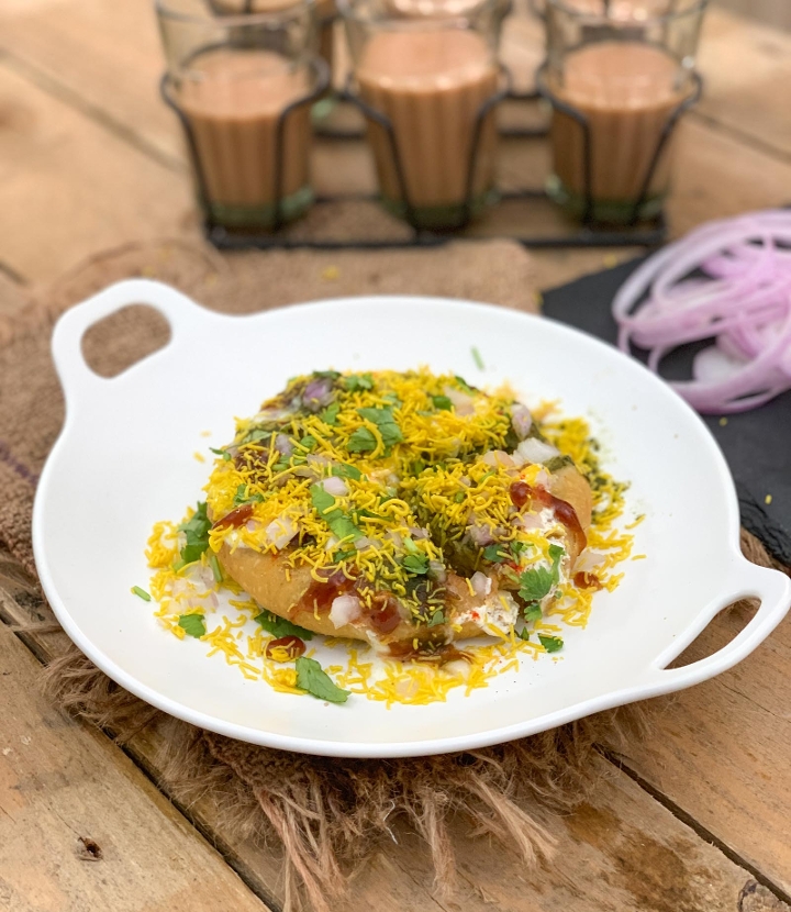 Kachori Chaat (Vegetarian).