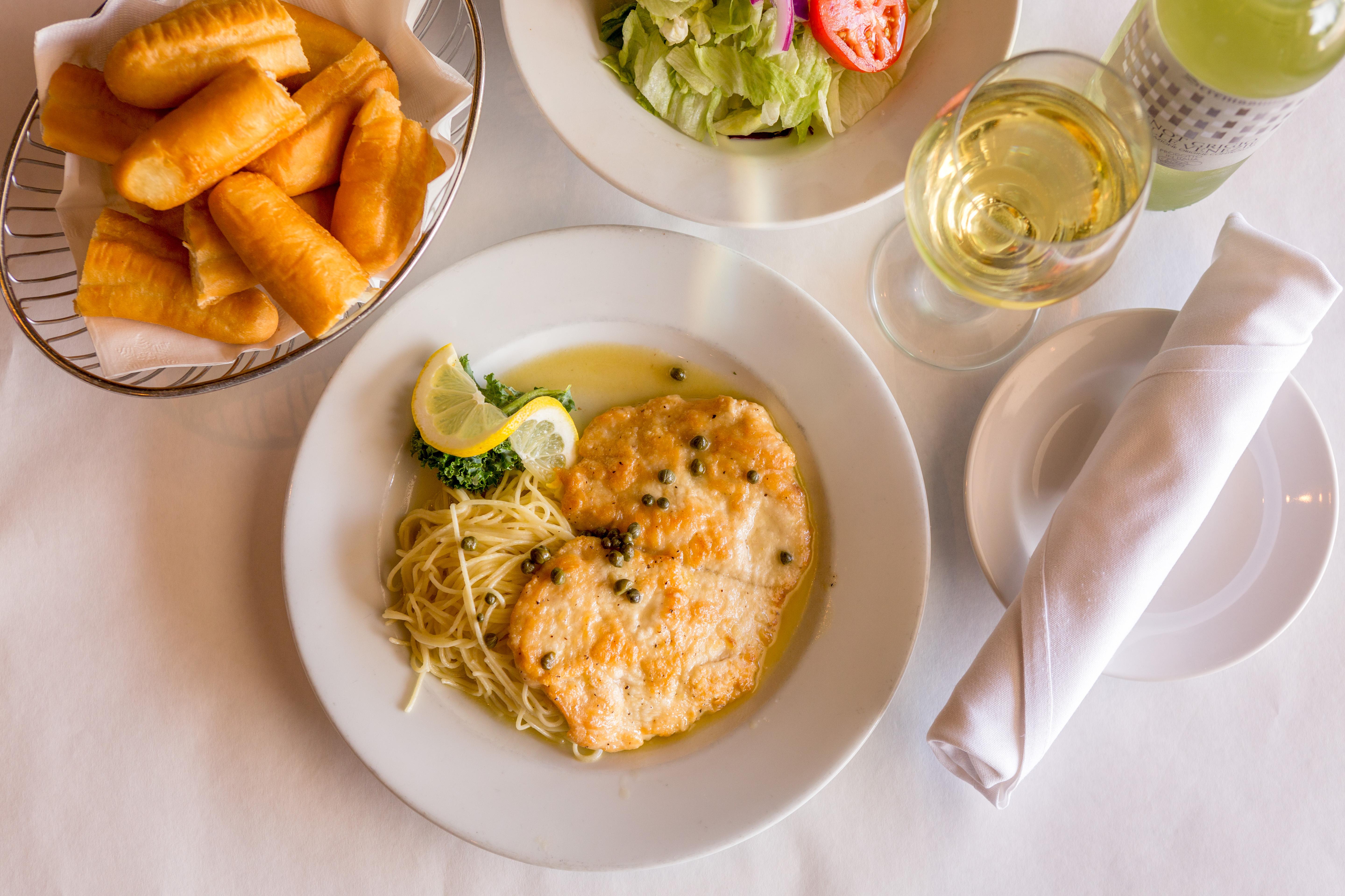 Chicken Picatta w/ Angel Hair.